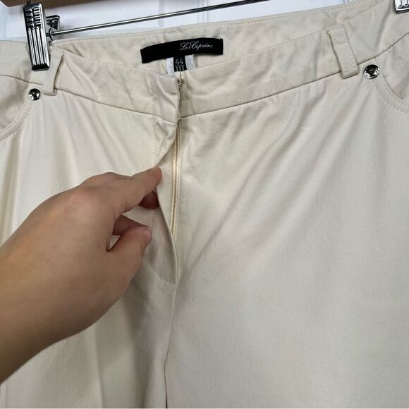 Sz 12 (44 EUR) Les Copains Off white & Floral Cuffed Pants $328 MSRP - Picture 11 of 15